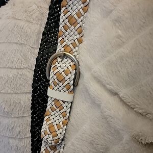 RELIC Women's Two Toned Tan/White Braided Belt